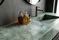 Dalles de pierre de granit vert de luxe sur mesure, pierre naturelle TANZANITE GREEN, granit turquoise pour mur de fond