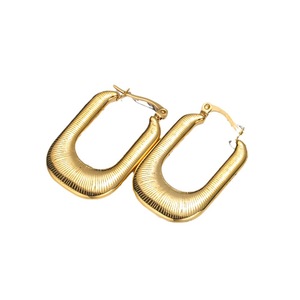 Europa y los Estados Unidos ins Luz <span class=keywords><strong>de</strong></span> lujo <span class=keywords><strong>de</strong></span> alta calidad pendientes <span class=keywords><strong>de</strong></span> acero inoxidable tendencia femenina raya titanio chapado en oro joya - Product Image 4