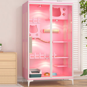 Yeni varış lüks pembe Pet Modern ahşap kedi mobilya ahşap ev evcil hayvan kafesi kedi - Product Image 3