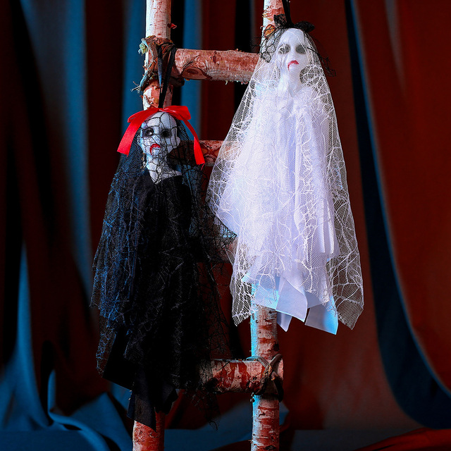Buy Halloween City Party Decorations Ghost Brides Couples Hanging Ornament for Haunted House Secret Room Horror Decorated Props