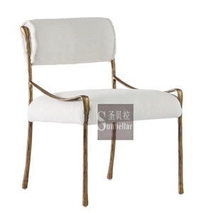 New Design Custom Made <strong>Cream</strong> Teddy Fabric <strong>Dining</strong> <strong>Chair</strong> High Quality <strong>Black</strong> Metal Forged Iron Frame <strong>Dining</strong> Room Dinning <strong>Chairs</strong> - Product Image 6