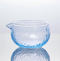 En stock Bol à thé en verre martelé multicolores de haute qualité avec bec verseur Résistant à la chaleur Ensemble Chawan pour la cérémonie du thé Matcha