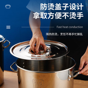 Stainless Steel Soup <b>Pot</b> 5L Above <b>Large</b> Capacity With Lid For Commercial And Household Use - Product Image 4