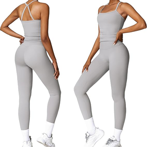 Ensemble de yoga et de gym flexible pour femmes, grande taille, imperméable, tailles et couleurs personnalisées disponibles en vrac, 2 pièces - Product Image 4