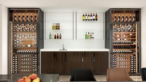 Italian Designer Modern Solid Wood Stainless Steel Wine Display <strong>Cabinet</strong> Cooling Feature Drawer 24 Stemware Capacity for Living - Product Image 5