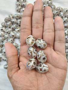 Cuentas Sueltas de Cristal de Murano Murini, Ovaladas y Redondas, en Negro, Blanco y Amarillo, para la Elaboración de Joyería, en Caja - Product Image 3