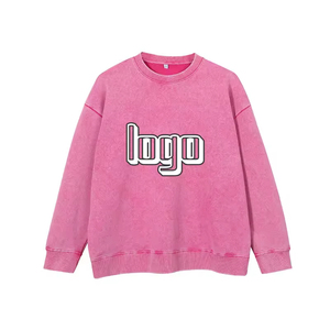 400g giặt Áo Hoodie Cổ Tròn lỗi thời in logo lớn áo dài tay nam và nữ - Product Image 2