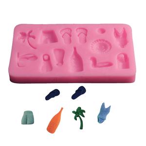 Moule en silicone pour gâteau fondant DIY en forme de rectangle 3D 15, motif plage océan, pour claquettes, lunettes de soleil, bouteille à vœux, maillot de bain, palmes de plongée - Product Image 6