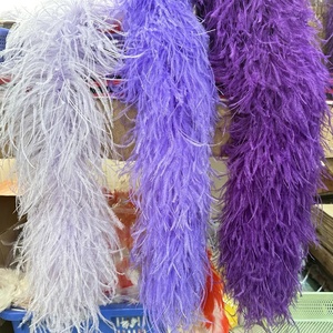 <span class=keywords><strong>Boa</strong></span> en plumes d'autruche violettes 6, 8, 10, 15, 26 plis, 2M, Châle en plumes d'autruche, Écharpe de mariage, Décoration DIY pour robe de femme, Vêtement, Fait main - Product Image 3