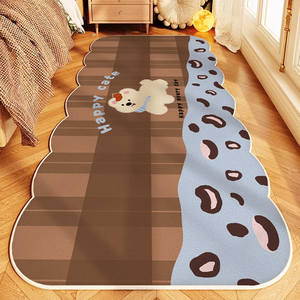 Tapis de sol en velours cristal pour enfants, forme originale, imprimé animaux mignons, résistant aux taches, tapis de chambre moderne pour enfant, collection Printemps 2026 - Product Image 1