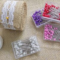Fbshicung 1200 épingles à coudre en acier, têtes à billes nacrées, longueur 1,6 pouce, pour couture à la main, quilting, couturière, bijoux, DIY