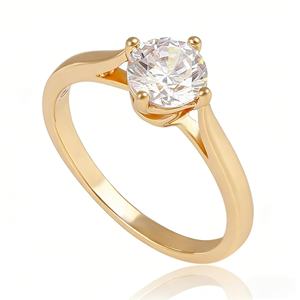 Joyería de Moda con Diamantes, Anillo de Compromiso con Gran Zirconia, Anillos de Boda Chapados en Oro de 18K - Product Image 1