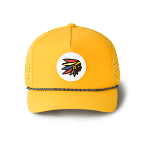 Cappello da Golf Impermeabile a 5 Pannelli in Poliestere Strutturato con Logo Personalizzato in Gomma, Stile Aviatore - Product Image 2