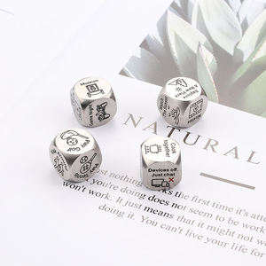 Stainless Steel Metal <b>Dice</b> <b>Set</b> Engrave Custom Letter Dnd <b>Dice</b> <b>Set</b> Daily Life Gifts - Product Image 4