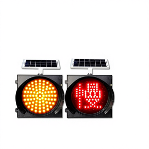 Luz LED Solar Amarilla Intermitente Roja para Advertencia de Obras Viales, Señalización de Tráfico, Venta Caliente Transfronteriza - Product Image 1