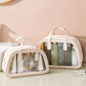 Trousse de Toilette en PU avec Séparation Humide/Sèche, Sac Cosmétique Double Couche en PVC pour Natation, Voyage et Rangement Extérieur - Product Image 4