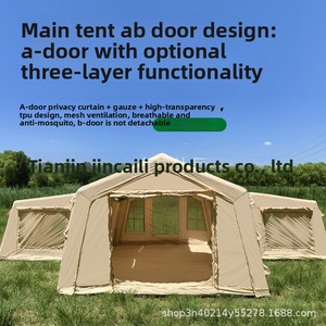 Tente de camping OULUO 4 personnes double couche en coton TC 3*2.1*2.1 2000-3000mm imperméable toutes <span class=keywords><strong>saisons</strong></span> protection UV épaissie - Product Image 2