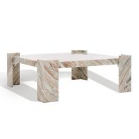 Meubles de maison de luxe pierre contemporaine centre de décoration au design moderne unique Calacatta Viola table basse en marbre carré blanc