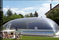 Tente transparente de structure soutenue par air gonflable pour l'ombrage imperméable de preuve de dôme d'air de couverture de piscine
