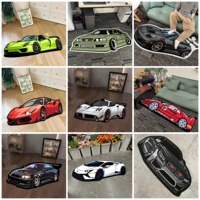 Tapis en peluche imprimé automobile personnalisé, cadeau unique pour les passionnés de voitures, tapis de chambre antidérapant en velours tendance pour enfants