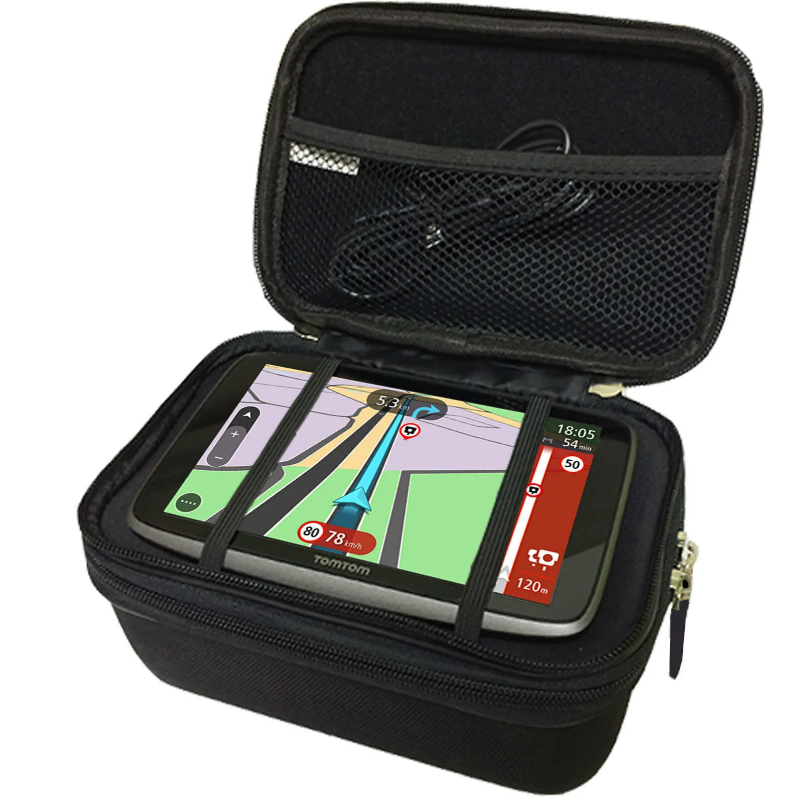Garmin 6 인치 GPS 하드 캐리 케이스 용 더블 레이어 야외 GPS 도구 여행 가방