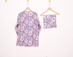 Conjuntos de Pijamas de Algodón Vintage de Moda, Satinados, hasta la Rodilla, con Botones, Estampados a Mano, Transpirables, Ropa de Dormir de Verano - Product Image 4