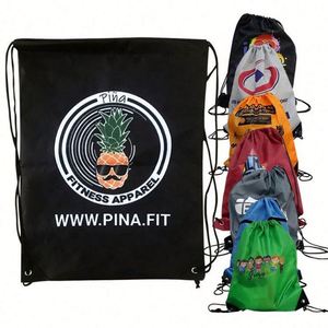 Design Custom Fashion <b>Drawstring</b> <b>Backpack</b> Waterproof Polyester for Traveling Sports with Printed Logo - Product Image 4