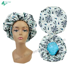 Custom Bonnets Silk Logo Printed Hair Bonnet Wholesale Adjustable String Straps Soft Sleeping Cap Women Satin Bonnets Night Hat