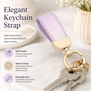 Factory OEM/ODM Fluorescent Gradient PU Leather Car Keychain Mini Screwdriver <b>Key</b> <b>Ring</b> Short Rope Keychain Fashion <b>Accessory</b> - Product Image 4
