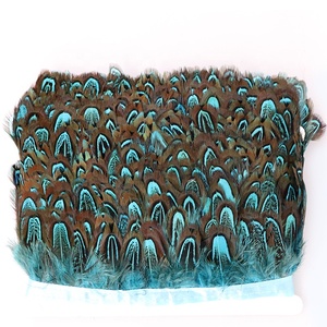 2 Inch(5 Cm) Màu Sắc Tự Nhiên Sọc Kích Thước Nhỏ Pheasant Feather Trims Fringe Với Satin Ribbon May Thủ Công Mỹ Nghệ Trang Phục Trang Trí - Product Image 2