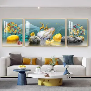 Quadro da Parete di Lusso in Porcellana Cristallina Nordica <span class=keywords><strong>con</strong></span> Stampa, Cornice in Lega di Alluminio, Dipinto Astratto Industriale su Tela per Arredamento Moderno - Product Image 3