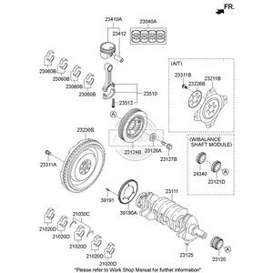 23111-2G200Vilebrequin de moteur 23111-2G200 pour Sonata Forte Optima Sportage - Product Image 1