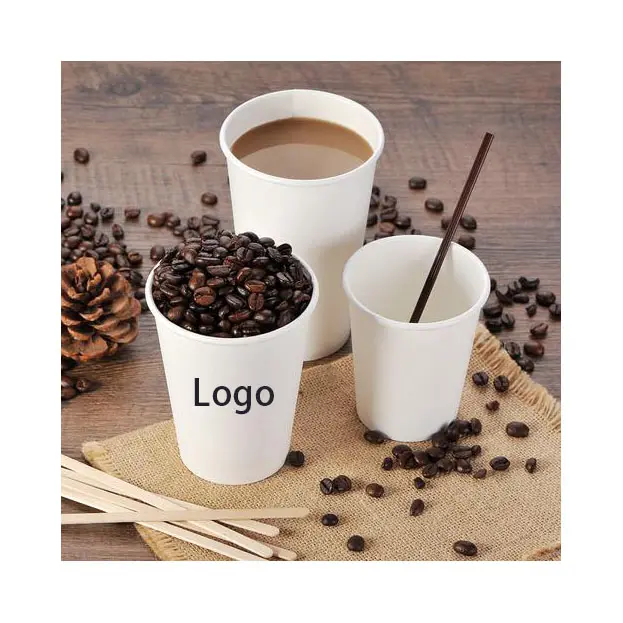 Minlo Various Size Takeaway Drinking Paper Cup Kraft Paper Coffee Cup Disposable Custom Printed