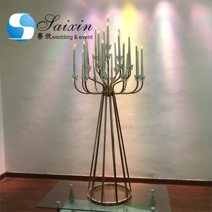 ZT-440 Hot Sell Wedding Table Decoration 25 Arms Big Gold Metal <strong>Candelabra</strong> - Product Image 4