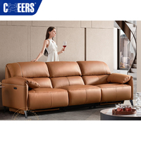 MANWAH CHEERS Großhandel Übergroße 3 + 1 Sitzplätze Echtleder Elektrische Relaxsofa Wohnzimmer Relaxsessel-Set mit USB