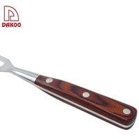 Ensemble de couteaux à sculpter les nouveau-nés, fourchette et boîtier en acier inoxydable, manche en bois de PAKKA, ensemble de couverts pour BBQ 2 pièces