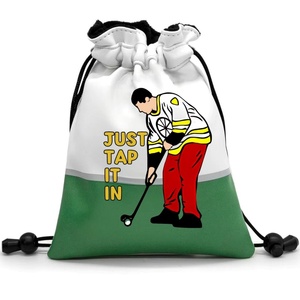 Boshiho Customized PU Leather <b>Golf</b> Valuables Pouch Durable Drawstring Closure for Ball Storage Personalized and Versatile - Product Image 2