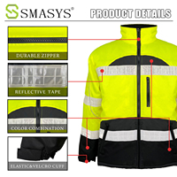 Veste de sécurité réfléchissante haute visibilité avec logo personnalisé, imperméable, Oxford 300D, manteau de travail d'hiver avec capuche, bande réfléchissante en PVC, classe 2 ANSI