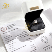 Bijoux fins, or 14K 18K, diamant cultivé en laboratoire certifié IGI, 1-3 carats, taille poire, clarté VVS1, couleur D, alliance classique