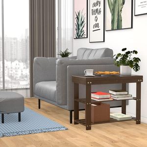 Moderna Consolle Portascarpe in Bambù a Tre Ripiani Multifunzione con Panca e Contenitore, Capacità 2L, <span class=keywords><strong>Dimensioni</strong></span> 70x28.5x45.5cm, per Soggiorno Piccolo - Product Image 4