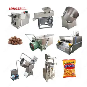 Machine à revêtement de farine froncée en arcréatifs, ligne de fabrication d'arachides revêtue/machine automatique