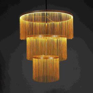 Lustre à pampilles I340, éclairage suspendu pour scène, rideau lumineux coloré, décoration pour <span class=keywords><strong>mariage</strong></span> - Product Image 4