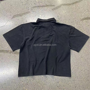Polo <span class=keywords><strong>Vintage</strong></span> in Cotone 210g con Decorazione a Spilla di Sicurezza, <span class=keywords><strong>T</strong></span>-<span class=keywords><strong>Shirt</strong></span> Polo Oversize da Uomo, Manica Corta, Stile Grunge Streetwear - Product Image 6