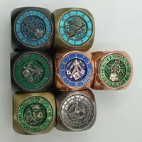 Montre de poche rétro 3D Dragon à cinq têtes, coque de montre, ensemble de 7 dés de jeu de rôle Dungeons and Dragons (D&D) avec collier