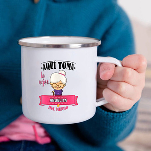 Tazas de Acero Inoxidable Esmaltadas de Alta Calidad, el <span class=keywords><strong>Mejor</strong></span> Regalo Familiar para Abuelos, para Café, Jugo, Chocolate Caliente - Product Image 4