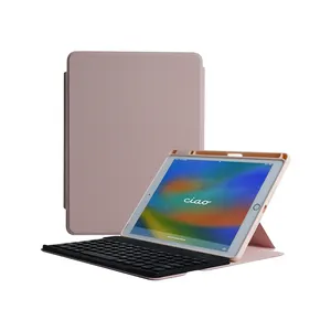 back Transparent Magnetic Built in pen holder 360 rotating slide tab 10.2 inch tablet case keyboard cover universal for ipad