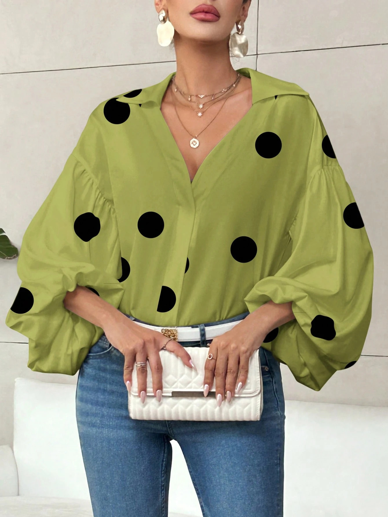 Matcha green polka dots
