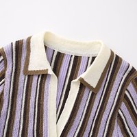 PB&ZA Vente en gros Robe rayée à col polo à manches courtes pour femmes, style européen et américain, nouvelles arrivées été 8779141
