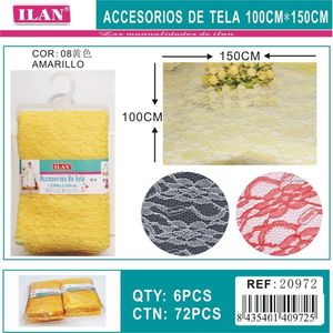 Tessuto in pizzo Ilan 100cm x 150cm Giallo per artigianato e decorazioni - Product Image 1