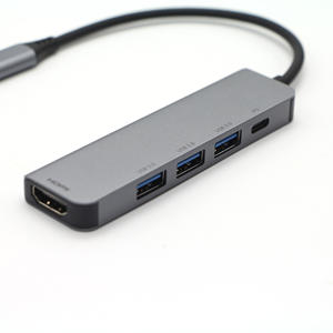 Adaptateur multiport <span class=keywords><strong>USB</strong></span>-C 5-en-1 avec <span class=keywords><strong>USB</strong></span> C vers <span class=keywords><strong>HDMI</strong></span>, 3 ports <span class=keywords><strong>USB</strong></span> 3.0 et charge PD pour ordinateur portable, <span class=keywords><strong>MacBook</strong></span>, Pro, <span class=keywords><strong>Air</strong></span> - Product Image 3